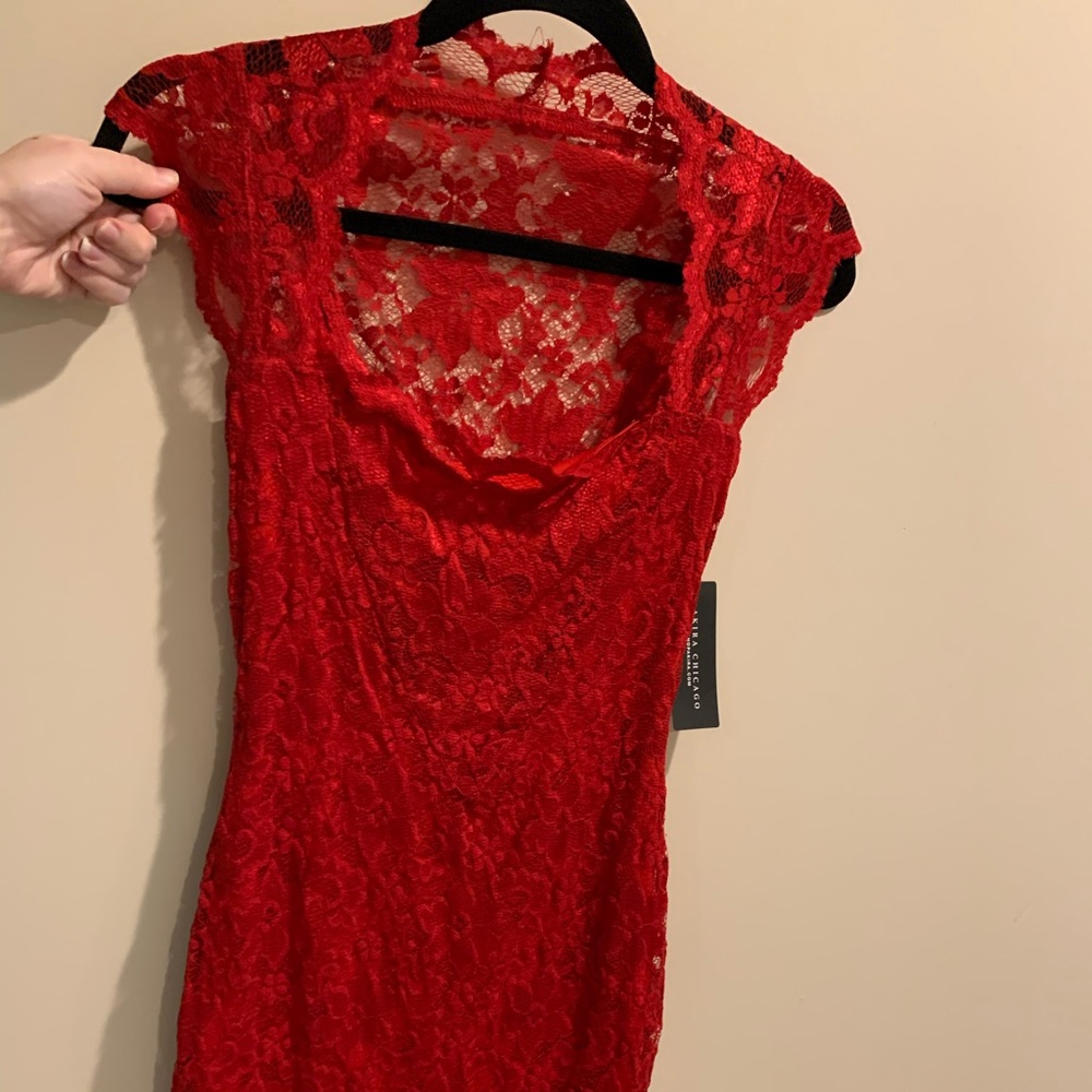 Red lace dress